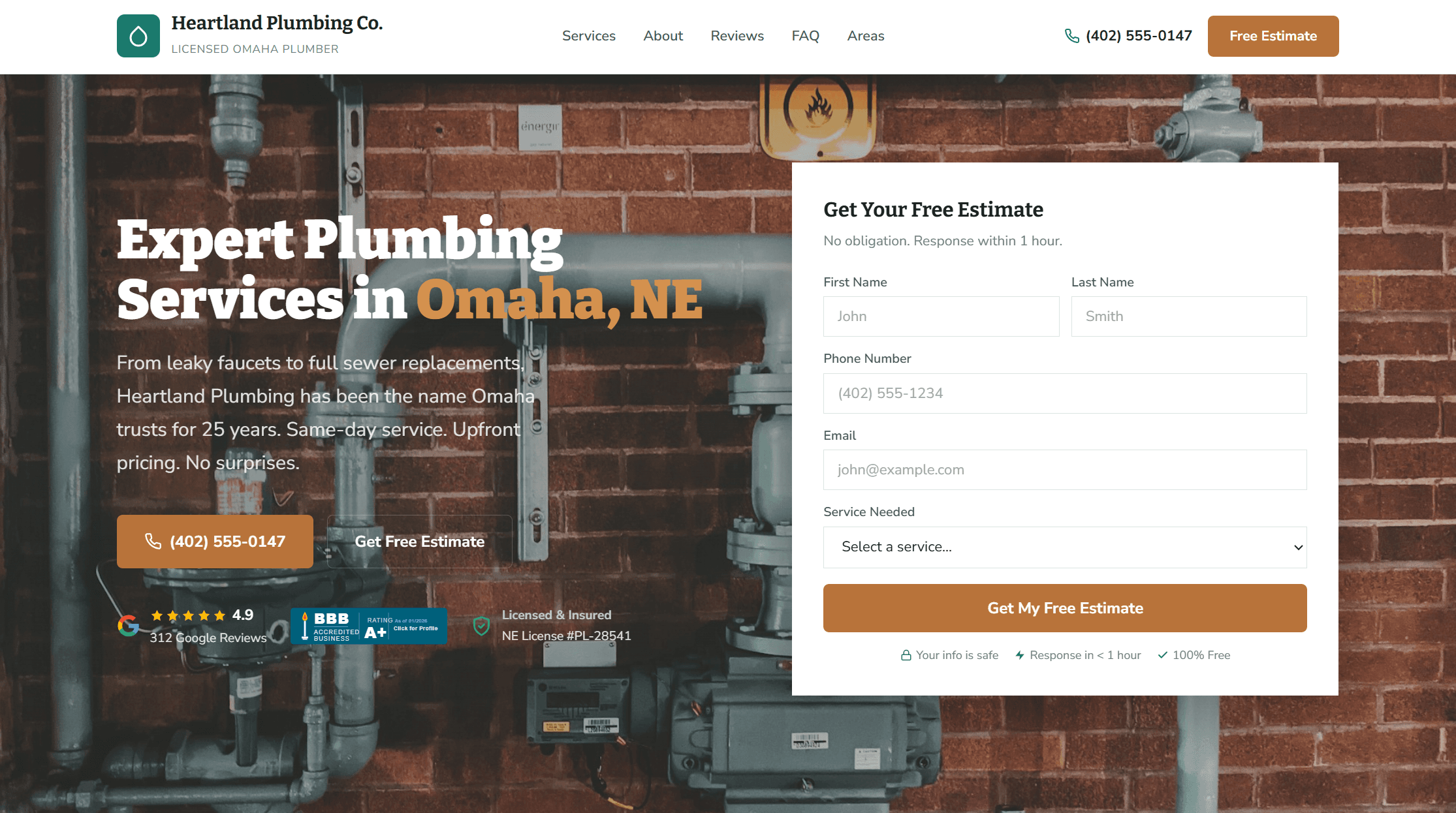 Heartland Plumbing Co. screenshot