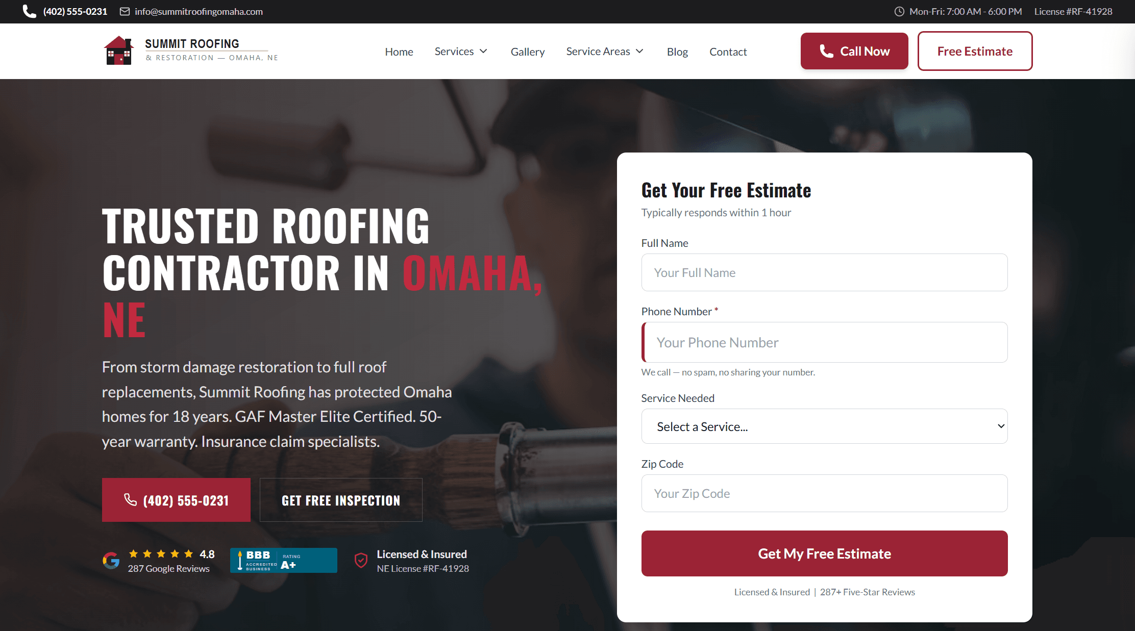 Summit Roofing screenshot